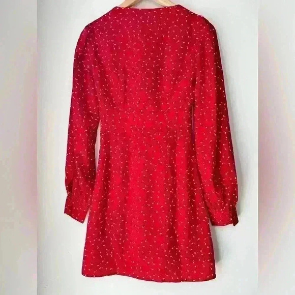 Savel Amelia Womens Red Floral Romantic Feminine Girlie Euro Summer Mini Dress 6 - Picture 15 of 17